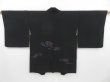 Photo1: 2826T03z590 Vintage Japanese Kimono Silk HAORI Jigami Black (1)