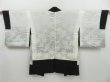 Photo6: 2826T03z590 Vintage Japanese Kimono Silk HAORI Jigami Black (6)