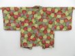 Photo1: 2826T09z440 Vintage Japanese Kimono Silk HAORI Rose Dark red (1)