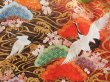 Photo7: 2916T02z4260  Japanese Kimono Silk UCHIKAKE Flying crane Red (7)