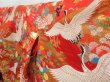 Photo2: 2916T08z3950  Japanese Kimono Silk UCHIKAKE Flying crane Red (2)