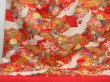 Photo5: 2916T08z3950  Japanese Kimono Silk UCHIKAKE Flying crane Red (5)