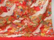 Photo6: 2916T08z3950  Japanese Kimono Silk UCHIKAKE Flying crane Red (6)