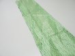 Photo3: 1U10z30  Japanese Kimono Silk  FABRIC Shibori dyeing Green 37.8x6.7 (3)