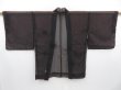 Photo1: 2908T02z180 Vintage Japanese Kimono Synthetic See through HAORI Dark grape (1)