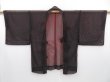 Photo5: 2908T02z180 Vintage Japanese Kimono Synthetic See through HAORI Dark grape (5)