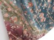 Photo3: 2908T08z980  Japanese Kimono Silk TSUKESAGE Flowers Dark cyan (3)