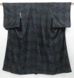 Photo1: 2910T05z530 Vintage Japanese Kimono Silk KOMON  Black (1)