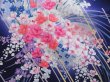 Photo8: 2911T08z1180  Japanese Kimono Silk FURISODE Flowers Dark purple (8)