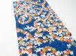 Photo3: 1G02z60  Japanese Kimono Synthetic  FABRIC Plum branch Oriental blue 42.5x13.4 (3)