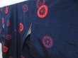 Photo2: 2919T04z920  Japanese Kimono Silk TSUMUGI Genjiguruma Dark navy (2)