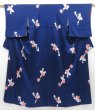 Photo1: 2919T09z880  Japanese Kimono Silk KOMON Flower Dark lavender blue (1)