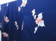 Photo2: 2919T09z880  Japanese Kimono Silk KOMON Flower Dark lavender blue (2)