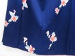 Photo4: 2919T09z880  Japanese Kimono Silk KOMON Flower Dark lavender blue (4)