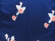 Photo5: 2919T09z880  Japanese Kimono Silk KOMON Flower Dark lavender blue (5)