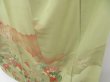 Photo4: 2924T05z800 Vintage Japanese Kimono Silk TSUKESAGE Peacock Pea Green (4)