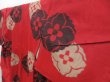 Photo2: 2924T06z650 Vintage Japanese Kimono Silk MEISEN KOMON Flower Dark red (2)