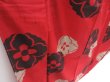 Photo3: 2924T06z650 Vintage Japanese Kimono Silk MEISEN KOMON Flower Dark red (3)