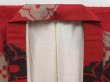 Photo7: 2924T06z650 Vintage Japanese Kimono Silk MEISEN KOMON Flower Dark red (7)