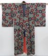 Photo8: 2924T08z630 Antique Japanese Kimono Silk KOMON Flower Gray (8)