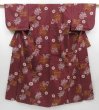 Photo1: 2924T10z550 Vintage Japanese Kimono Cotton KOMON Purple-Brown (1)