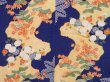 Photo3: 2924T11z600 Vintage Japanese Kimono Jinken Synthetic JUBAN Dark lavender blue (3)