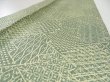 Photo5: 1G09z50  Japanese Kimono Silk  FABRIC Matsukawabishi Grass green 80.3x6.7 (5)