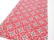 Photo2: 1G03z100  Japanese Kimono Silk  FABRIC Shippo Red 63.0x14.2 (2)