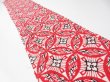 Photo1: 1G09z30  Japanese Kimono Silk  FABRIC Shippo Red 34.6x6.3 (1)