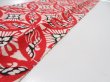 Photo5: 1G09z30  Japanese Kimono Silk  FABRIC Shippo Red 34.6x6.3 (5)