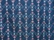 Photo6: 2925T10z810 Vintage Japanese Kimono Silk KOMON Flower Dark cyan blue (6)