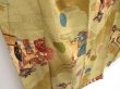 Photo3: 2925T13z650 Antique Japanese Kimono Silk KOMON Royal cart Light olive (3)