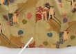 Photo7: 2925T13z650 Antique Japanese Kimono Silk KOMON Royal cart Light olive (7)