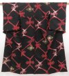 Photo1: 2925T02z980 Vintage Japanese Kimono Synthetic KOMON  Black (1)