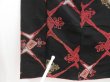 Photo7: 2925T02z980 Vintage Japanese Kimono Synthetic KOMON  Black (7)