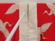 Photo8: 2925T04z710 Vintage Japanese Kimono Jinken synthetic JUBAN Flying crane Red (8)