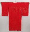 Photo1: 2931T06z690 Vintage Japanese Kimono Jinken Synthetic JUBAN Cloud Red (1)