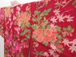 Photo2: 2931T07z380 Antique Japanese Kimono Silk JUBAN Sakura Wine red (2)