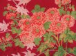 Photo4: 2931T07z380 Antique Japanese Kimono Silk JUBAN Sakura Wine red (4)