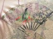 Photo8: 2931T11z1090  Japanese Kimono Silk FURISODE Folding fan Off-white (8)