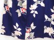 Photo4: 2931T12z640 Vintage Japanese Kimono Silk KOMON Flower Dark lavender blue (4)