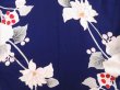 Photo5: 2931T12z640 Vintage Japanese Kimono Silk KOMON Flower Dark lavender blue (5)