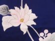 Photo6: 2931T12z640 Vintage Japanese Kimono Silk KOMON Flower Dark lavender blue (6)