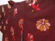 Photo3: 3008T03z510 Vintage Japanese Kimono Silk LONG HAORI Flower Red-Brown (3)