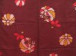 Photo4: 3008T03z510 Vintage Japanese Kimono Silk LONG HAORI Flower Red-Brown (4)