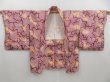 Photo5: 3008T10z460  Japanese Kimono Silk SHIBORI HAORI Maple Dull purple (5)