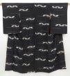 Photo1: 3009T09z660 Antique Japanese Kimono Silk KOMON  Black (1)