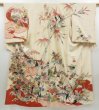 Photo1: 3009T10z900 Vintage Japanese Kimono Silk TSUKESAGE Chrysanthemum Off-white (1)