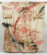 Photo1: 3009T13z840 Vintage Japanese Kimono Silk TSUKESAGE Bamboo Sand beige (1)