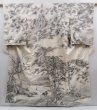 Photo1: 3002T06z890  Japanese Kimono Silk  Artist work TSUKESAGE Scenery Off-white (1)